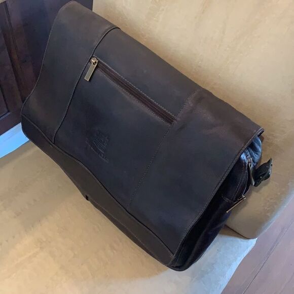 All Leather Brown Computer Bag - Picture 9 of 12